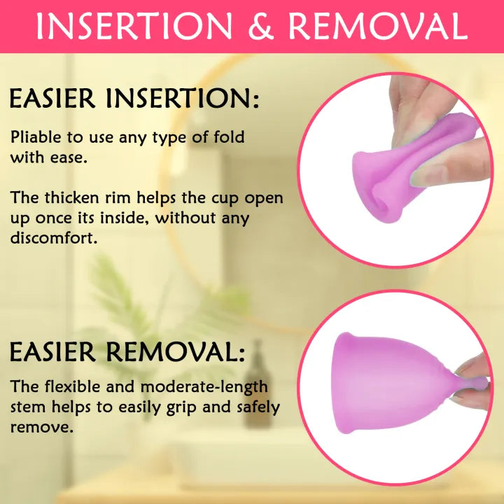 SHOPBOP Reusable Medical-Grade Silicone Menstrual Cup for Women & Girls Hygienic Period Cup, Available in Small, Medium & Large Sizes