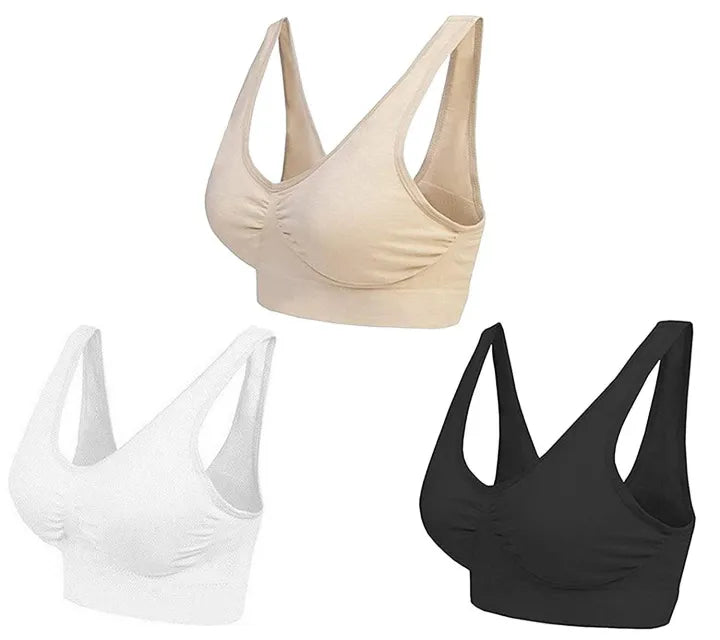 SHOPBOP Pack of 2 Women’s Air Sports Bras – Stretchable Seamless Non-Padded Bras for Girls & Ladies, Best Quality Fit