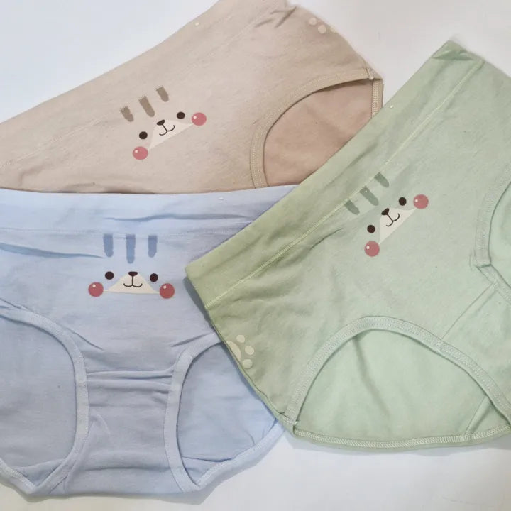 SHOPBOP Pack of 3 Soft Cotton Panties for Women & Girls – Seamless Multi-Design Briefs, Comfortable & Breathable Cotton Fit