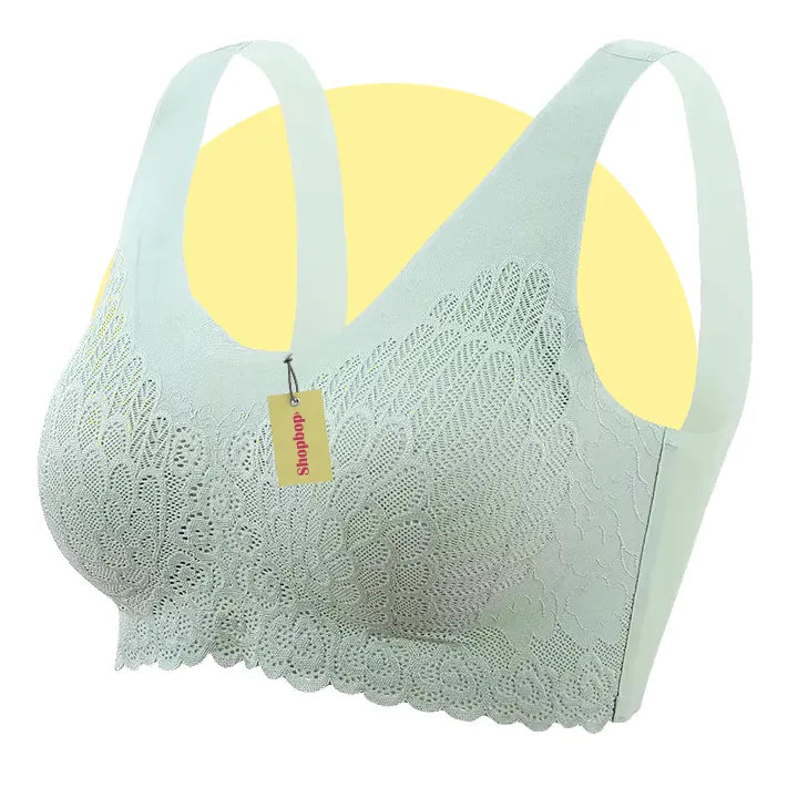 SHOPBOP Latex Seamless Push-Up Bra for Women – Padded Vest Top Sports Bra, Wireless Brassiere (Free Size 32–38)