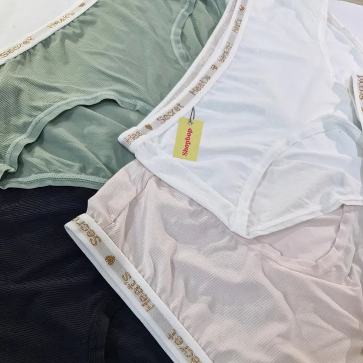 SHOPBOP Pack of 3 Soft Cotton Panties for Women & Girls Seamless Multi-Design Briefs, Breathable & Comfortable Cotton Fit