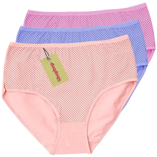SHOPBOP Pack of 3 Printed Panties for Women – Multicolor Soft Briefs for Girls, Comfortable Cotton Undergarments