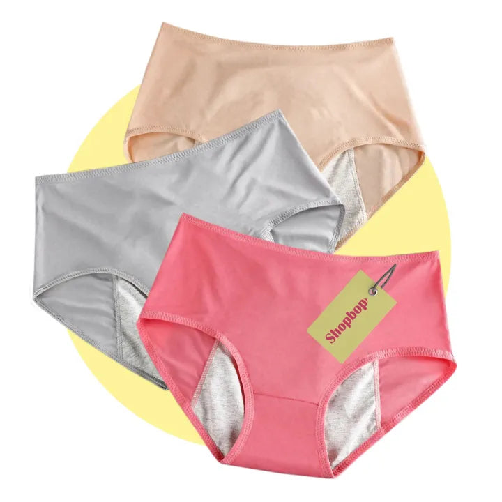 SHOPBOP Pack of 3 Women’s Leak Proof Period Panties Large Size Cotton Menstrual Underwear Briefs