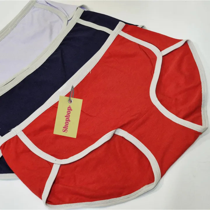 SHOPBOP Pack of 3 Soft Cotton Panties for Women & Girls Seamless Multi-Design Briefs, Comfortable & Breathable Fit