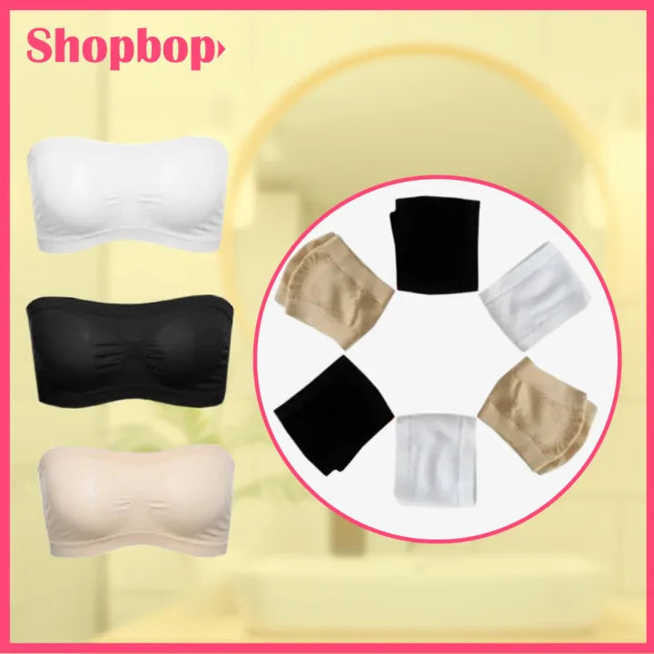 SHOPBOP Pack of 2 Strapless Soft Non-Padded Tube Bras for Girls – Wireless Bandeau Bras, Fits Sizes 28–36