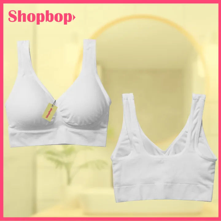 SHOPBOP Seamless Air Sports Bra for Women – Breathable Wire-Free Padded Bralette Crop Top, Comfortable Lingerie Bra