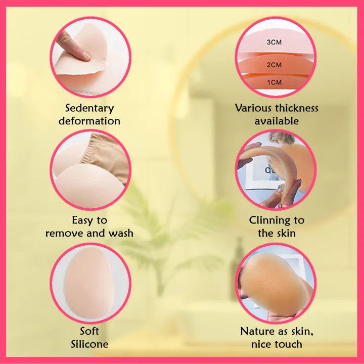 SHOPBOP Push-Up Adhesive Bras for Women 1 Pair Backless Strapless Invisible Silicone Sticky Bra, Wireless Breast Lift Bralette