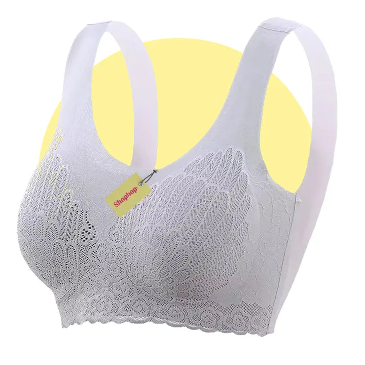 SHOPBOP Latex Seamless Push-Up Bra for Women – Padded Vest Top Sports Bra, Wireless Brassiere (Free Size 32–38)