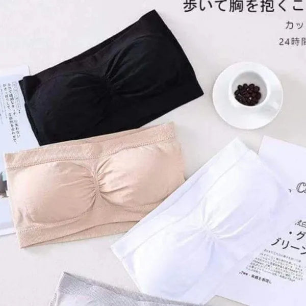 SHOPBOP Pack of 3 Women Strapless Bras Removable Padded Bandeau Tube Top Wireless Bra