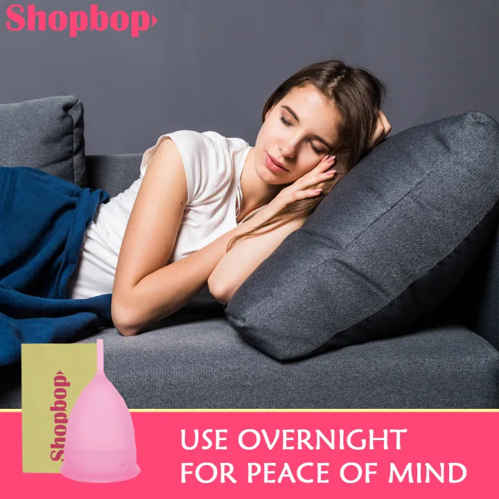 SHOPBOP Reusable Medical-Grade Silicone Menstrual Cup for Women & Girls Hygienic Period Cup, Available in Small, Medium & Large Sizes