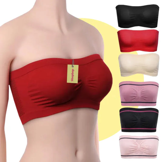 SHOPBOP Strapless Soft Non-Padded Tube Bra for Girls – Seamless Wireless Bandeau Bra 28–36 Sizes