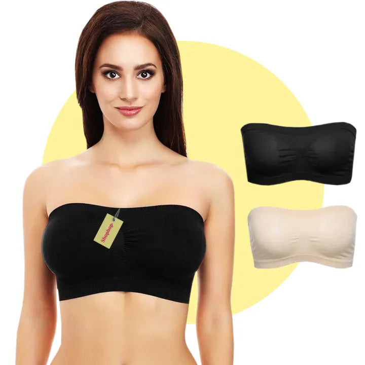 SHOPBOP Strapless Soft Non-Padded Tube Bra for Girls Wireless Bandeau Bra, Fits Sizes 28–36