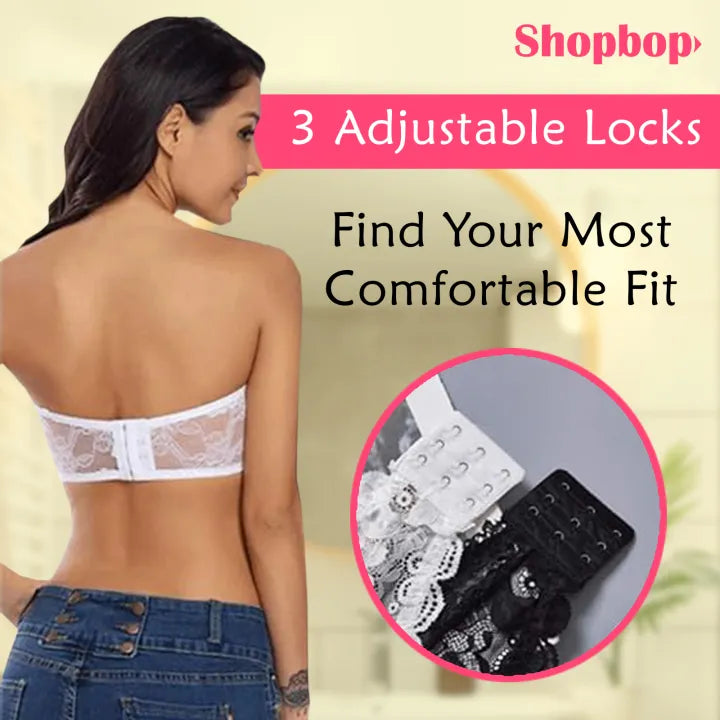 SHOPBOP Fancy Padded Strapless Bra for Girls – Wireless Tube Top Brassiere, Free Size 28–34