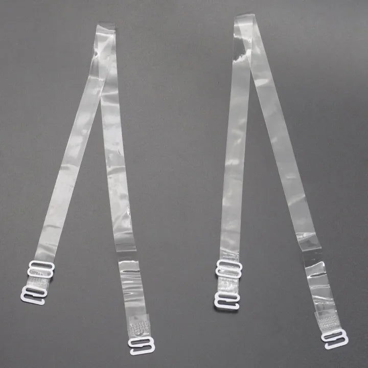 SHOPBOP Pack of 3 Invisible Transparent Bra Straps Adjustable Elastic Silicone Straps for Women & Girls, Clear & Comfortable