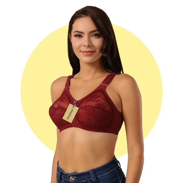 SHOPBOP Wireless Full Coverage Bra for Girls & Women 100% Original Doreen Style Support Bra, Non-Padded Full Cup Comfort Bra for Daily Wear
