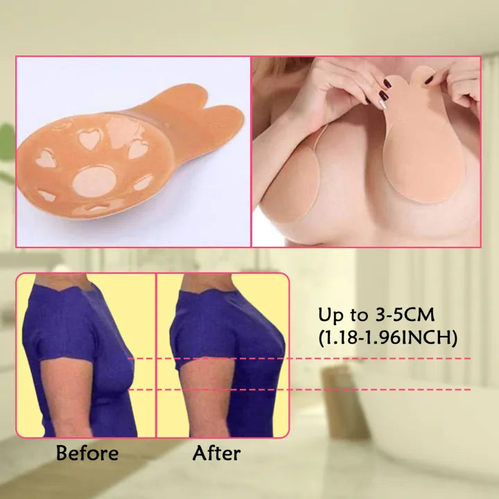 SHOPBOP Push-Up Adhesive Bras for Women 1 Pair Backless Strapless Invisible Silicone Sticky Bra, Wireless Breast Lift Bralette