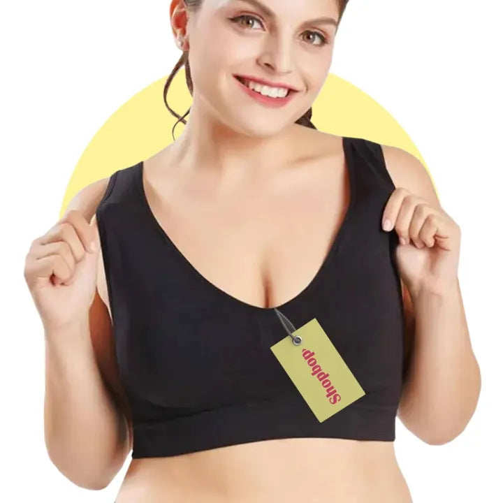 SHOPBOP Pack of 2 Women’s Air Sports Bras – Stretchable Seamless Non-Padded Bras for Girls & Ladies, Best Quality Fit