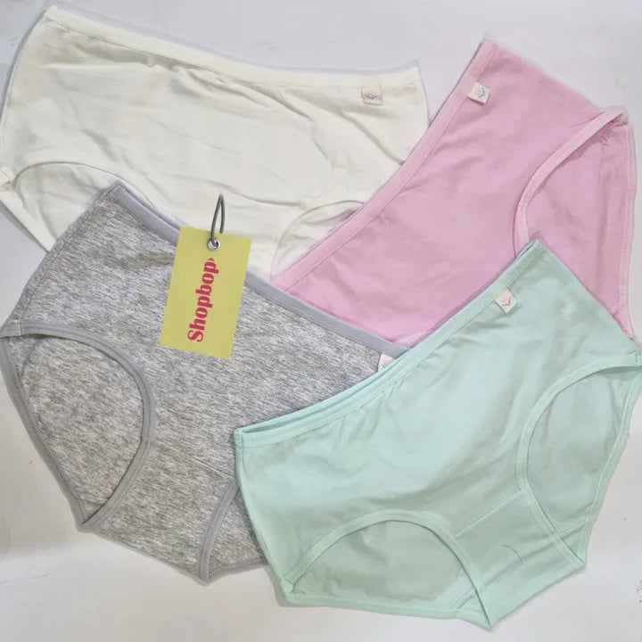 SHOPBOP Pack of 3 Soft Cotton Panties for Women & Girls – Seamless Briefs, Multiple Designs, Comfortable Everyday Wear