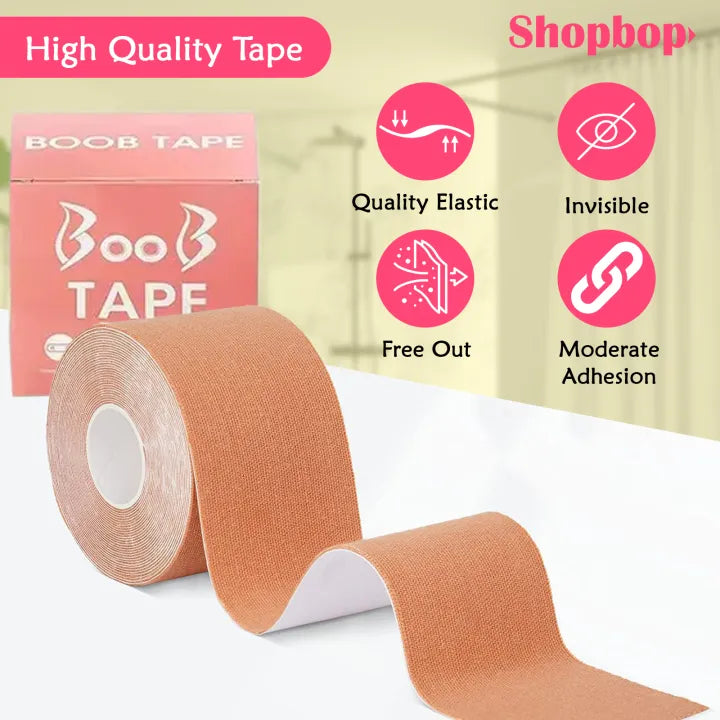 SHOPBOP 5M Boob Tape for Breast Lift – Body Tape for Push-Up & Shaping | Includes Nipple Covers | Waterproof & Sweat-Proof | Ideal for Backless & Strapless Looks