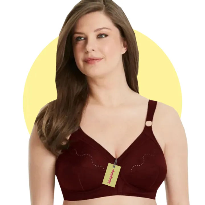 SHOPBOP Full Coverage Cotton Bra for Women – 100% Original Non-Padded, Non-Wired Full Cup Support Bra, Comfortable Cotton Bra
