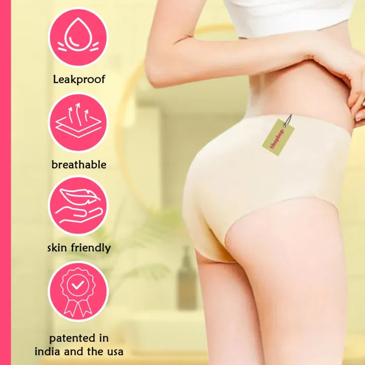 SHOPBOP Pack of 3 Ice Silk Seamless Panties for Women & Girls Lightweight, Stretchable Fancy Briefs with Comfortable Fit