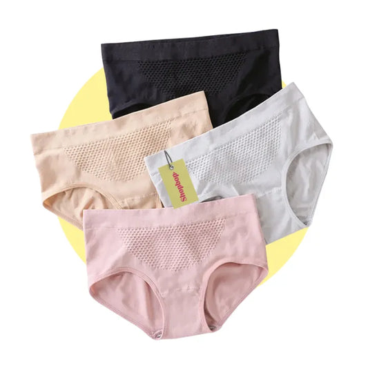 SHOPBOP Pack of 3 Soft Cotton Panties for Women & Girls Antibacterial French Cut Briefs, Breathable, Comfortable Everyday Wear
