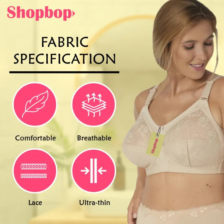 SHOPBOP Wireless Full Coverage Bra for Girls & Women 100% Original Doreen Style Support Bra, Non-Padded Full Cup Comfort Bra for Daily Wear