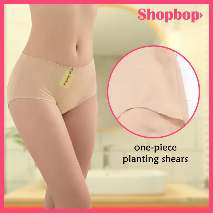 SHOPBOP Pack of 3 Ice Silk Seamless Panties for Women & Girls Lightweight, Stretchable Fancy Briefs with Comfortable Fit