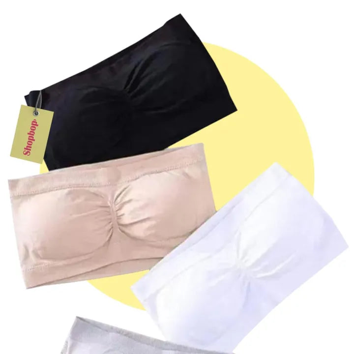 SHOPBOP Pack of 3 Women Strapless Bras Removable Padded Bandeau Tube Top Wireless Bra