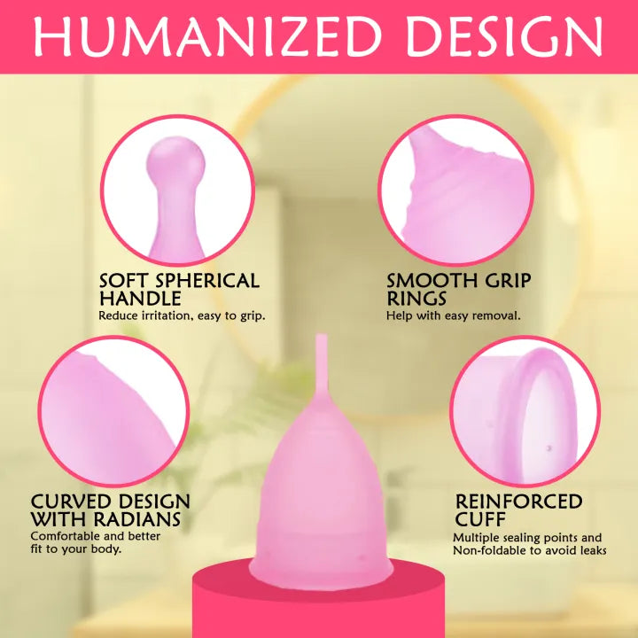 SHOPBOP Reusable Medical-Grade Silicone Menstrual Cup for Women & Girls Hygienic Period Cup, Available in Small, Medium & Large Sizes