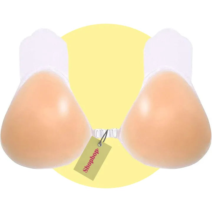 SHOPBOP Push-Up Adhesive Bras for Women 1 Pair Backless Strapless Invisible Silicone Sticky Bra, Wireless Breast Lift Bralette