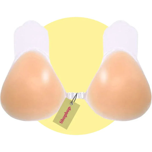 SHOPBOP Push-Up Adhesive Bras for Women 1 Pair Backless Strapless Invisible Silicone Sticky Bra, Wireless Breast Lift Bralette