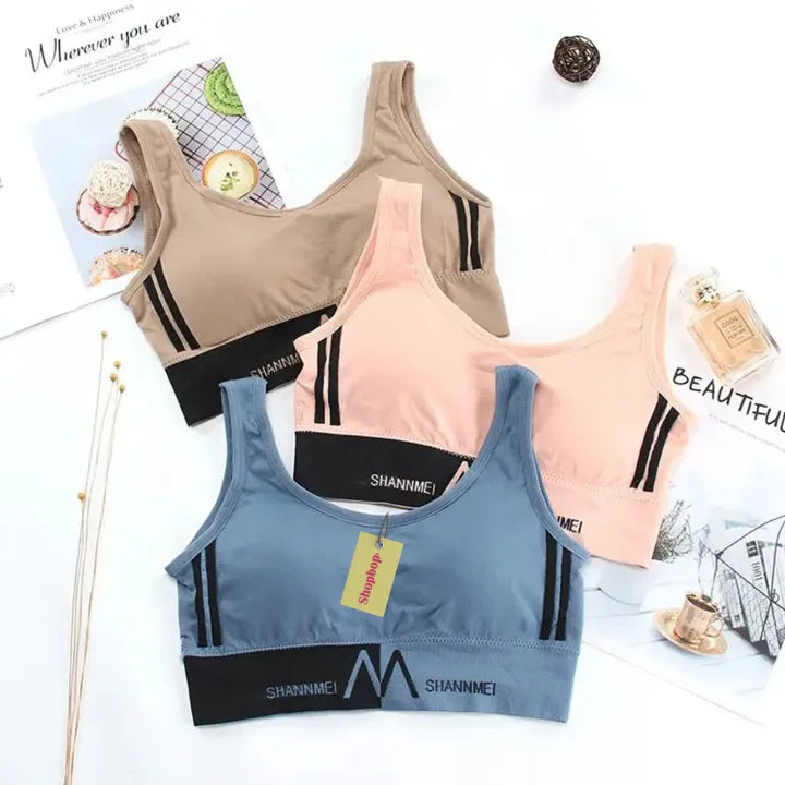 SHOPBOP Seamless Push-Up Sports Bra for Women Wire-Free Padded Yoga & Sleep Bra Vest Top (28–34)
