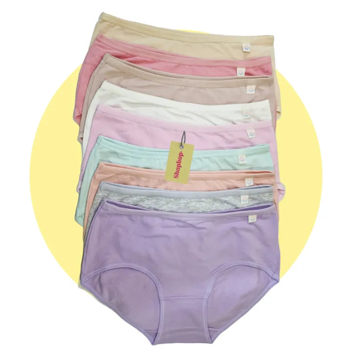 SHOPBOP Pack of 3 Soft Cotton Panties for Women & Girls – Seamless Briefs, Multiple Designs, Comfortable Everyday Wear