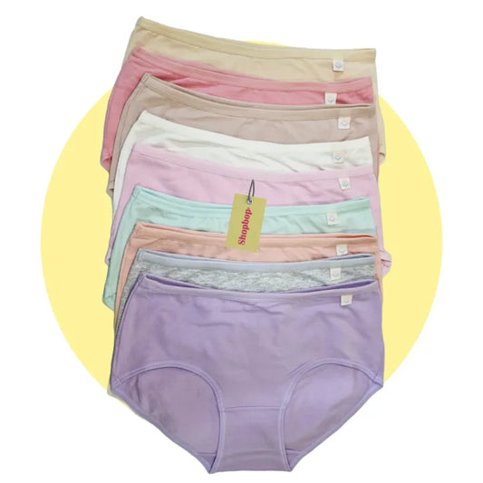 SHOPBOP Pack of 3 Soft Cotton Panties for Women & Girls – Seamless Briefs, Multiple Designs, Comfortable Everyday Wear