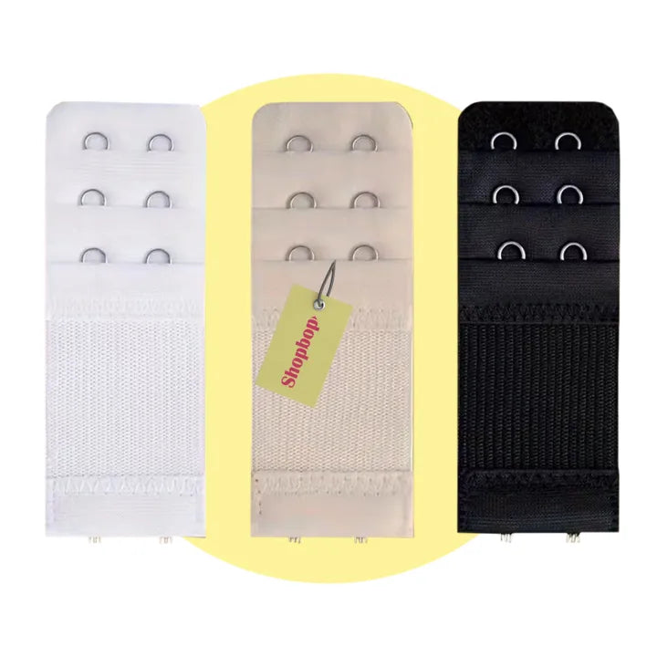 SHOPBOP Pack of 3 Bra Extenders 3 Hooks & 3 Rows Bra Closure Extensions, Soft, Comfortable & Adjustable Fit for Women