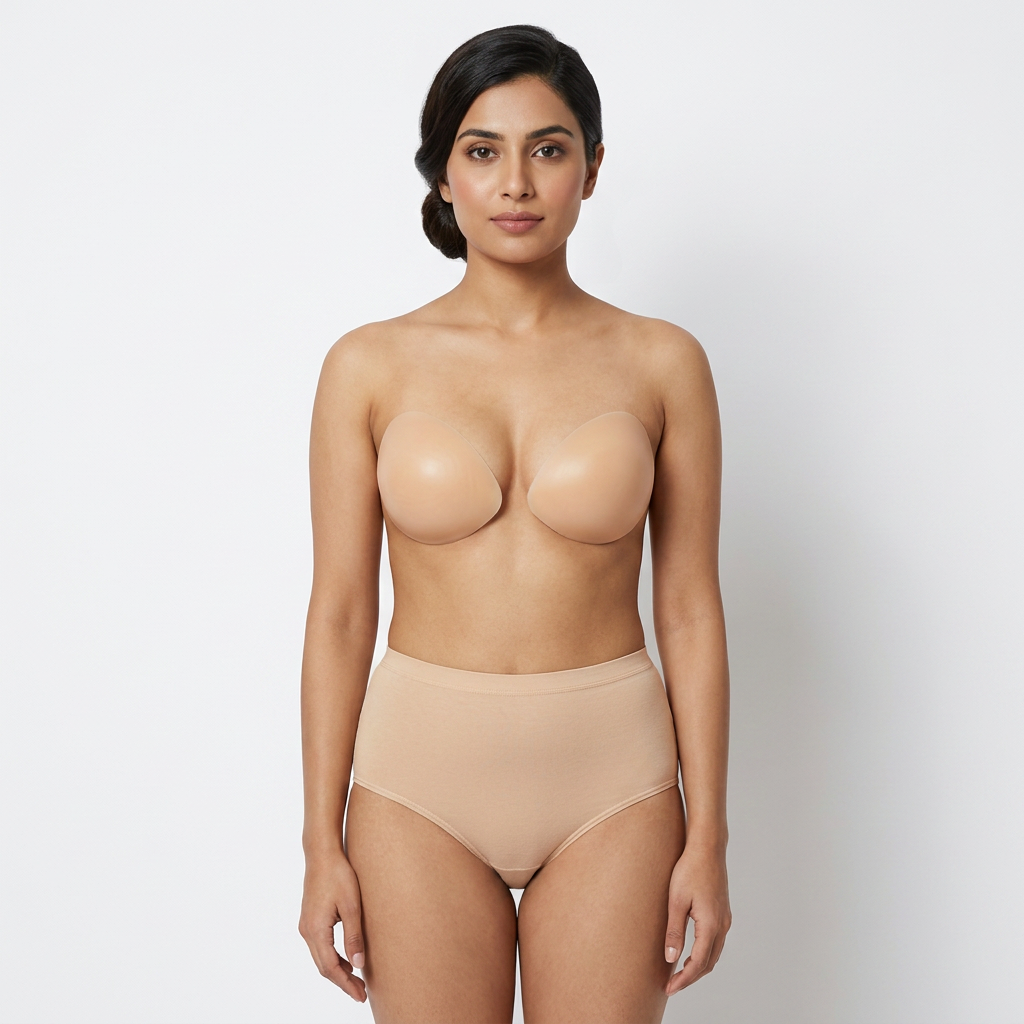 SHOPBOP Silicone Push-Up Bra for Women Reusable Strapless Sticky Bra, Invisible Breast Lift Adhesive Bra