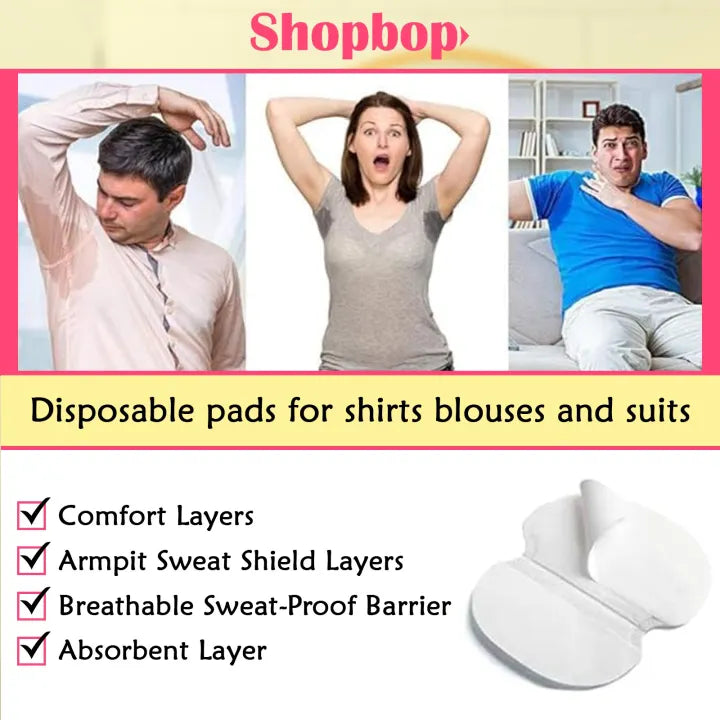 SHOPBOP 10 Pcs Sweat Pads For Under arms For Women | Armpit pads| Prevents Stains | Absorbs Sweat & Unpleasant Odour | Breathable