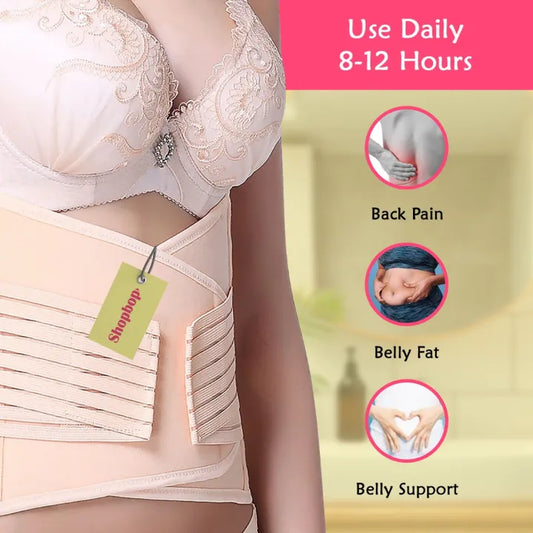 SHOPBOP 3-in-1 Postpartum Belly Belt Multicolor Waist Shaper for Women, Slimming Maternity Body Shaper for Recovery