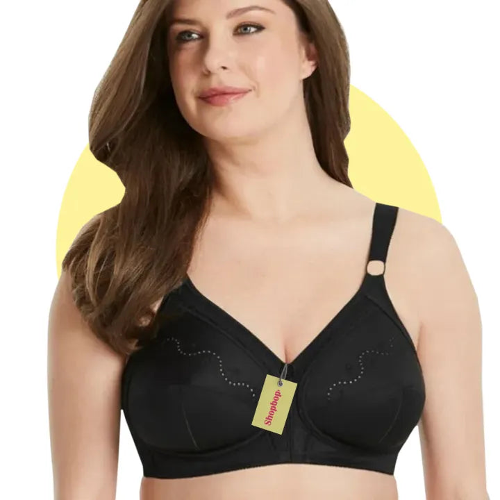 SHOPBOP Full Coverage Cotton Bra for Women – 100% Original Non-Padded, Non-Wired Full Cup Support Bra, Comfortable Cotton Bra