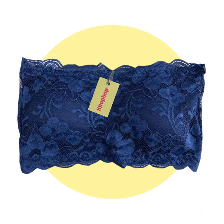 SHOPBOP Lace Strapless Tube Bra for Women Wireless Bandeau Style Bra 28-32