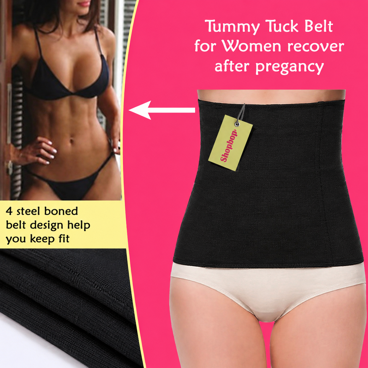 SHOPBOP Postpartum Belly Belt for Women Maternity Recovery Support, Tummy Tuck & Slimming Shapewear Body Shaper