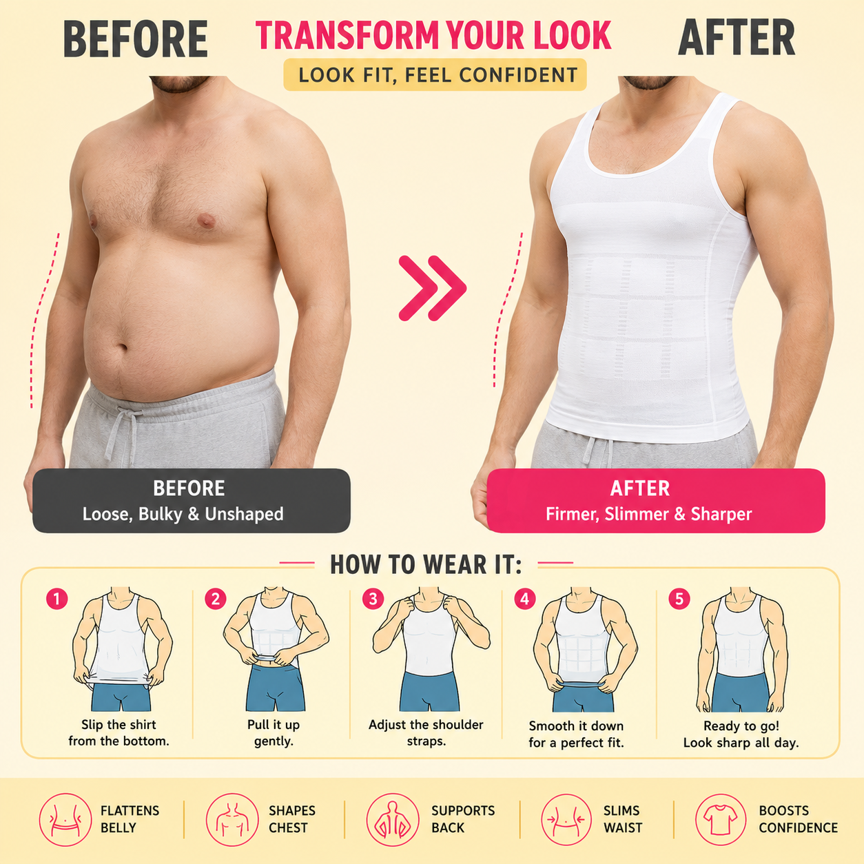 SHOPBOP Men Body Shaper Slimming Vest