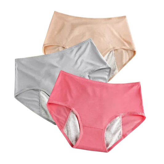 SHOPBOP Pack of 3 Women’s Leak Proof Period Panties Large Size Cotton Menstrual Underwear Briefs