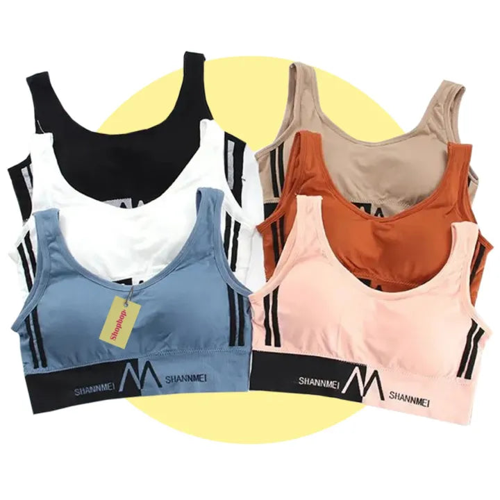 SHOPBOP Seamless Push-Up Sports Bra for Women Wire-Free Padded Yoga & Sleep Bra Vest Top (28–34)
