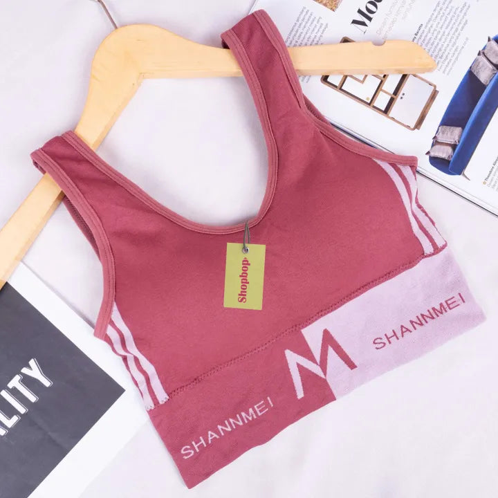 SHOPBOP Seamless Push-Up Sports Bra for Women Wire-Free Padded Yoga & Sleep Bra Vest Top (28–34)