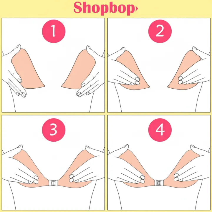 SHOPBOP Silicone Push-Up Bra for Women Reusable Strapless Sticky Bra, Invisible Breast Lift Adhesive Bra