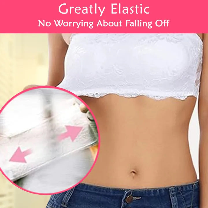 SHOPBOP Fancy Padded Strapless Bra for Girls – Wireless Tube Top Brassiere, Free Size 28–34