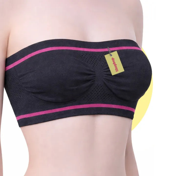SHOPBOP Strapless Soft Non-Padded Tube Bra for Girls – Seamless Wireless Bandeau Bra 28–36 Sizes