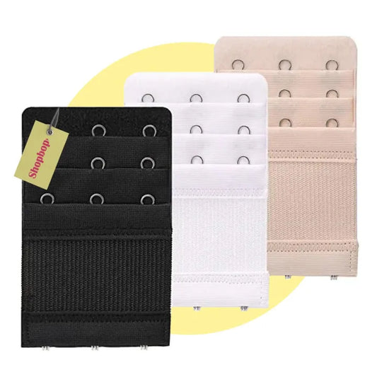 SHOPBOP Pack of 3 Bra Extenders 3 Hooks & 3 Rows Bra Closure Extensions, Soft, Comfortable & Adjustable Fit for Women